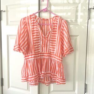 Striped Orange Blouse, Oliphant, M